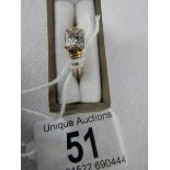 An 18ct white gold solitaire diamond ring, size M.