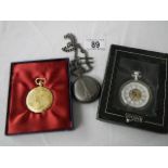 Three modern pocket watches,