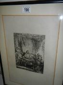 An antique framed and glazed engraving, in good condition, 38 x 51 cm.