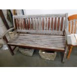 A wooden garden bench