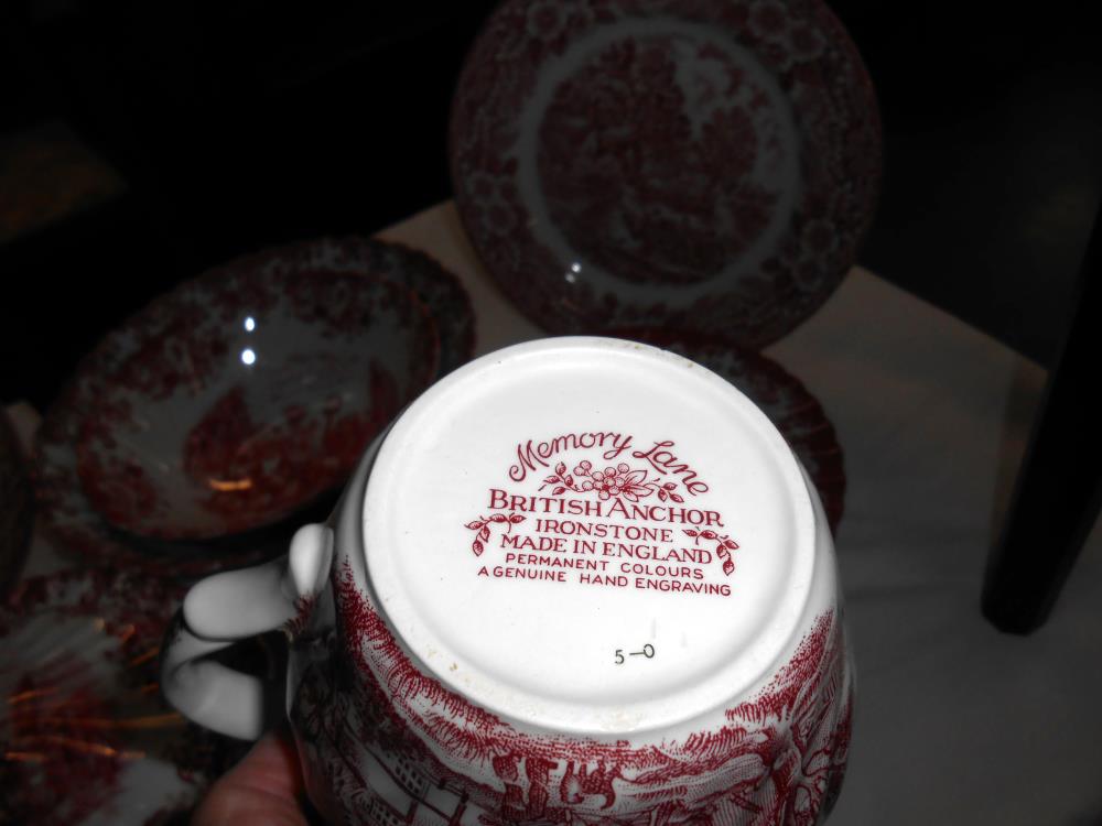 Approximately 26 pieces of Johnson Bros., pink and white dinner set. - Image 5 of 6