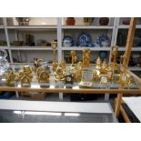 A good collection of miniature clocks, mainly brass, 1 Border Fine Arts,