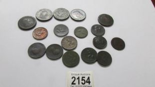 17 George III coins including 5 cartwheel pennies.