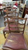 A set of 4 period oak chairs by Marsh Jones and Cribb (Leeds) (seats need recovering).