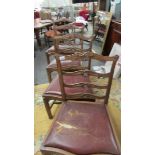 A set of 4 period oak chairs by Marsh Jones and Cribb (Leeds) (seats need recovering).