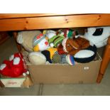 A quantity of vintage soft toys and knitted toys