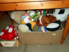 A quantity of vintage soft toys and knitted toys