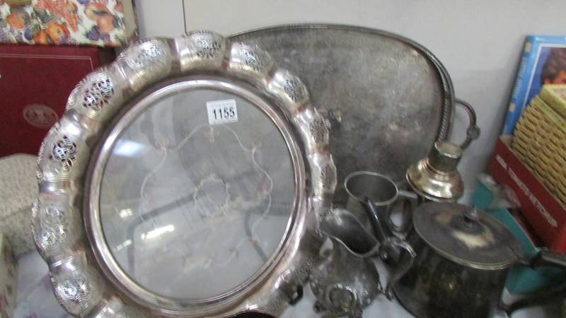 A mixed lot of silver plate including large trays, cruet sets etc. - Image 2 of 3
