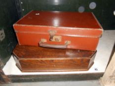 A small vintage case and a large vintage cutlery tray (empty)
