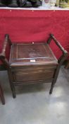 A 1930's oak commode (no liner).