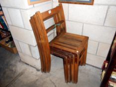 4 vintage Fisher stacking school chairs