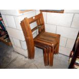 4 vintage Fisher stacking school chairs