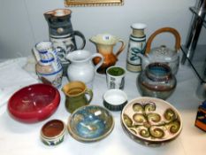 A selection of mainly mid 20c british art/studio pottery, etc, including Cinque Ports, Rye,