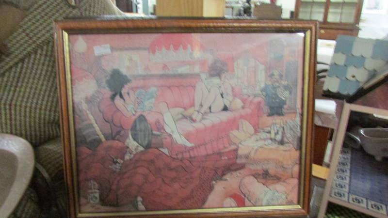 8 framed prints of cartoons (2 missing glass). - Image 8 of 12