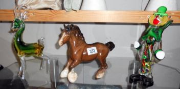 A Beswick shire horse,