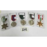 5 British replica medals including Air crew Europe.