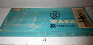 A Billing boats Wasa 440 wooden model ship kit, missing instructions,