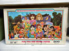 A vintage Beatles jigsaw puzzle with poster and answers,