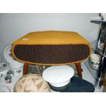 A retro sewing box stool Height 38cm approx.