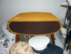 A retro sewing box stool Height 38cm approx.