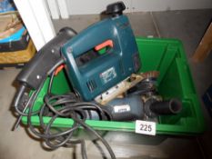 A Black and Decker hand drill and jigsaw and a Craft angle grinder,