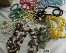 Approximately 15 bead necklaces.