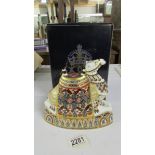 A Royal Crown Derby Camel paperweight in original box.