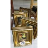 4 small gilt framed portrait prints.