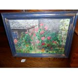A 20c pastel 'Cottage Garden Corner' by D Webster, framed and glazed,