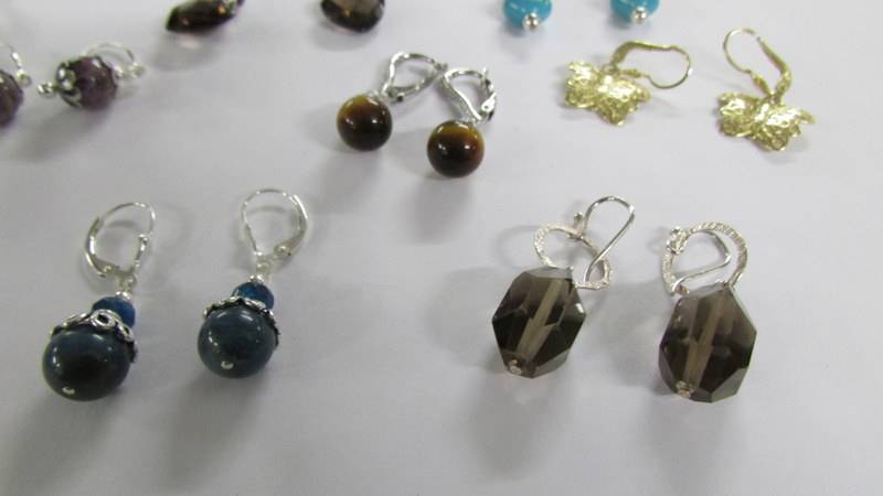 Ten pairs of assorted silver earrings. - Image 3 of 4