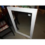 A white wood framed mirror (90cm x 60cm)