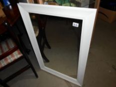 A white wood framed mirror (90cm x 60cm)