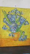 A painting on canvas being a copy of Vincent Van Gogh's 'Iris's' (52 x 61 cm).