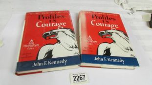 2 copies of Young Readers Edition 'Profiles of Courage' by J F Kennedy.