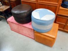 A pink ottoman,