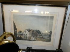 A framed and glazed print entitled 'The Mill at Baldock in Herts'.