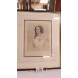 A framed and glazed engraving 'MIranda', John Hayter - W H Mote.