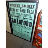 A framed and glazed Midland Railway notice on behalf of Thomas Cook,