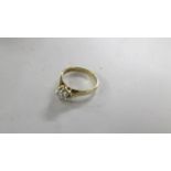 A diamond single stone ring dated Sheffield 1994, hall marked 9ct. Size K.