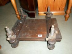 A vintage oak book press