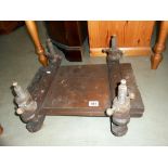 A vintage oak book press