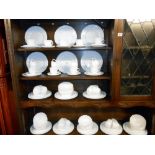 133 pieces of white dinnerware, by Arcropal, France, 30 each of dinner plates, side plates, saucers,