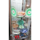 A mixed lot of vintage ceramics including cabinet plates, Royal Winton, James Kent etc.