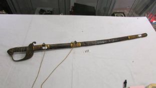 A mid Victorian officer sword with chagrin hilt ****Condition report**** Postage to