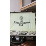 A cased set of Rosenbaum chef's knives. ****Condition report**** 24 pieces.