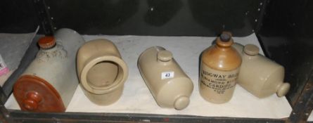 A quantity of stoneware including a Ridgway, Cardiff bottle,