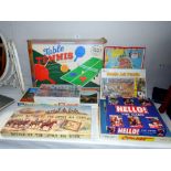 A quantity of games and jigsaws including The Battle of Little Big Horn and table tennis