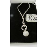 A Ti Sento Milano designed sparkling sphere white stone necklace, all silver stamped,