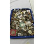 A large quantity of world coins.