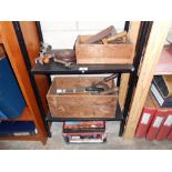 A quantity of vintage and other tools plus a car battery charger